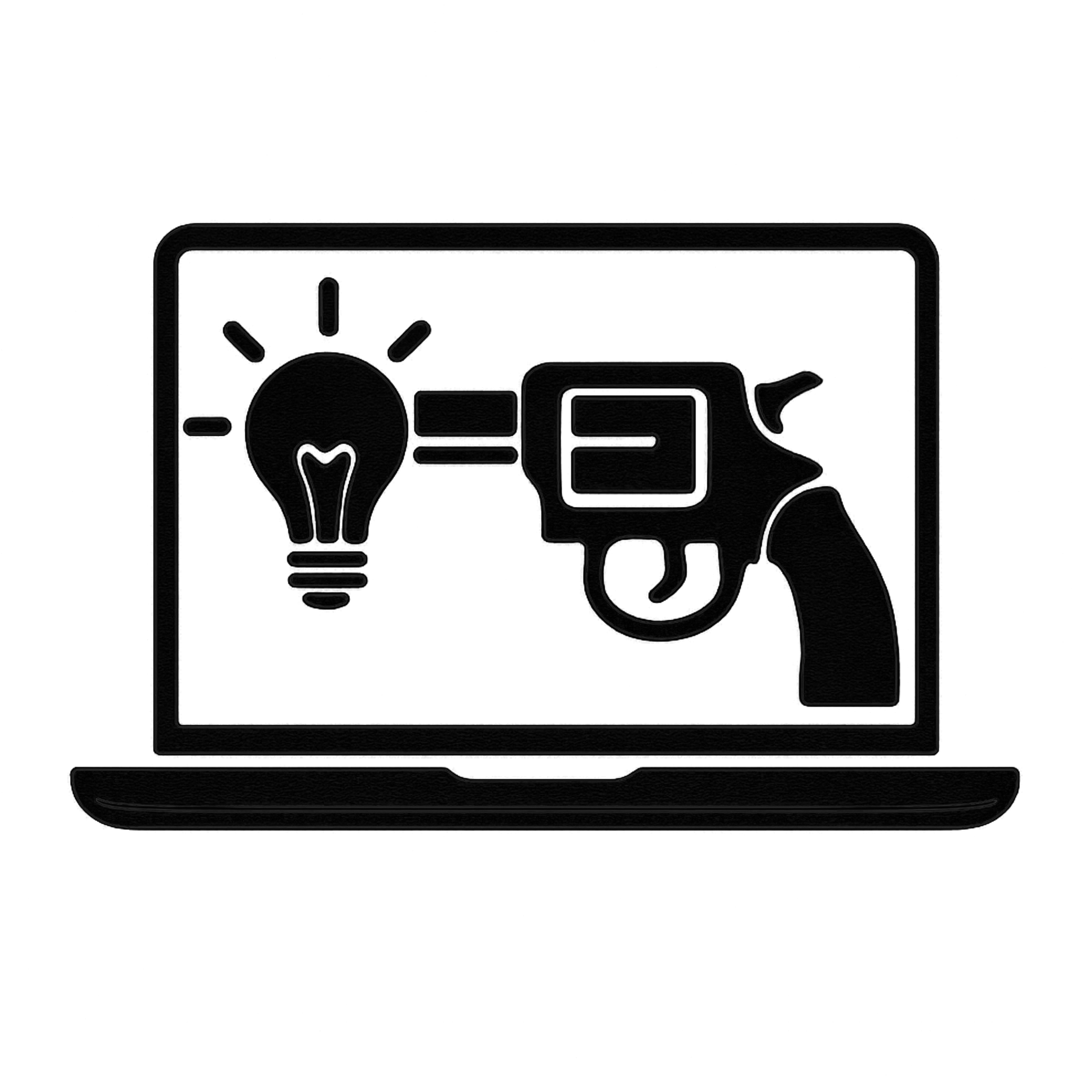 Use The Colt logo - revolver into lightbulb inside laptop